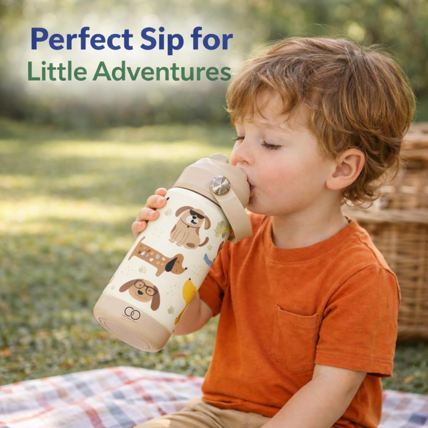 ONE AND ONLY Water Bottle Steel Cartoon Printed