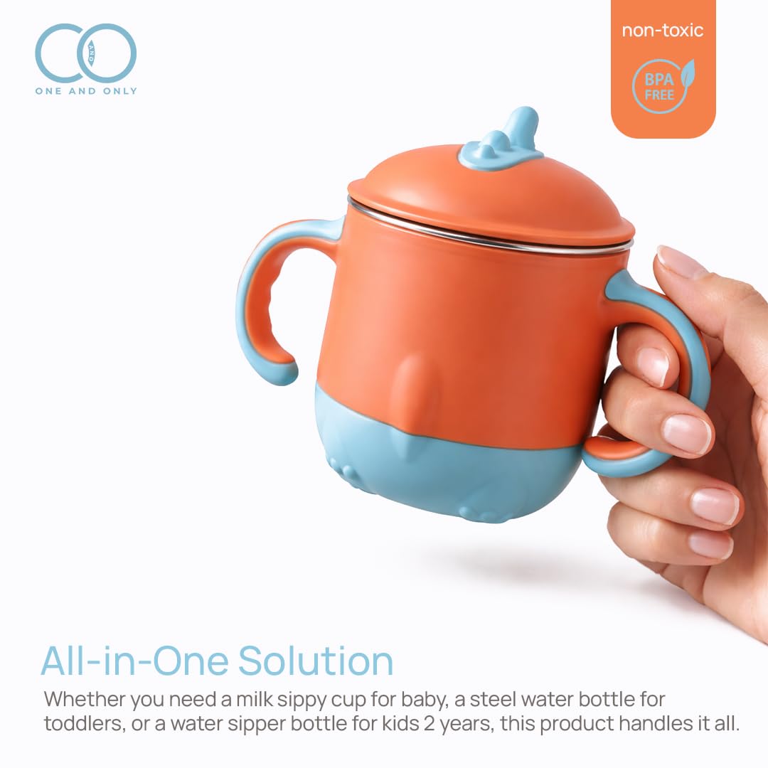 ONE AND ONLY Kids Stainless Steel Orange Sipper