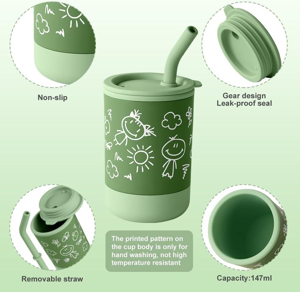 Baby Sipper Cup Silicone Sipper with Straw