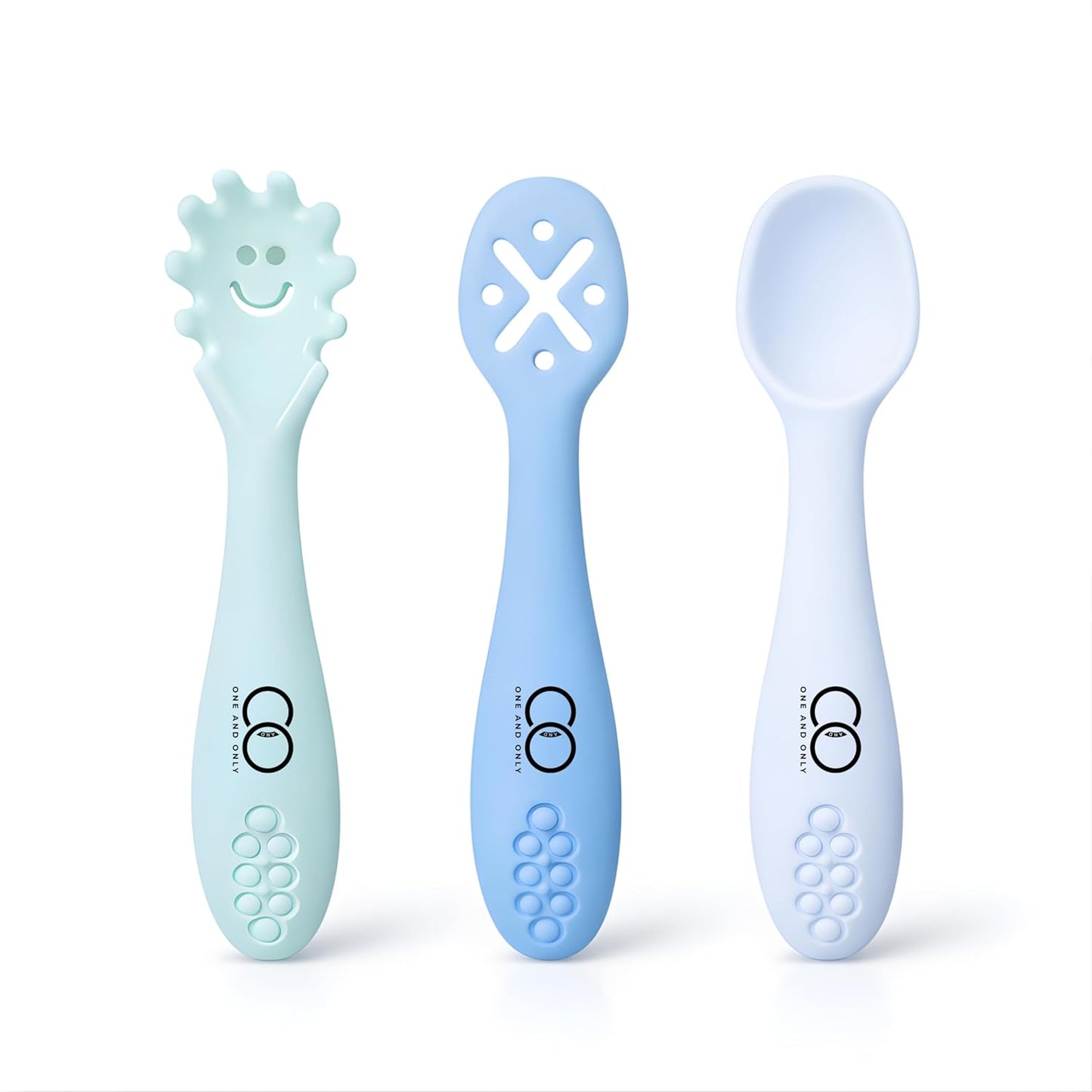 Baby Training Spoon Set, Multi 3 Silicone Spoon
