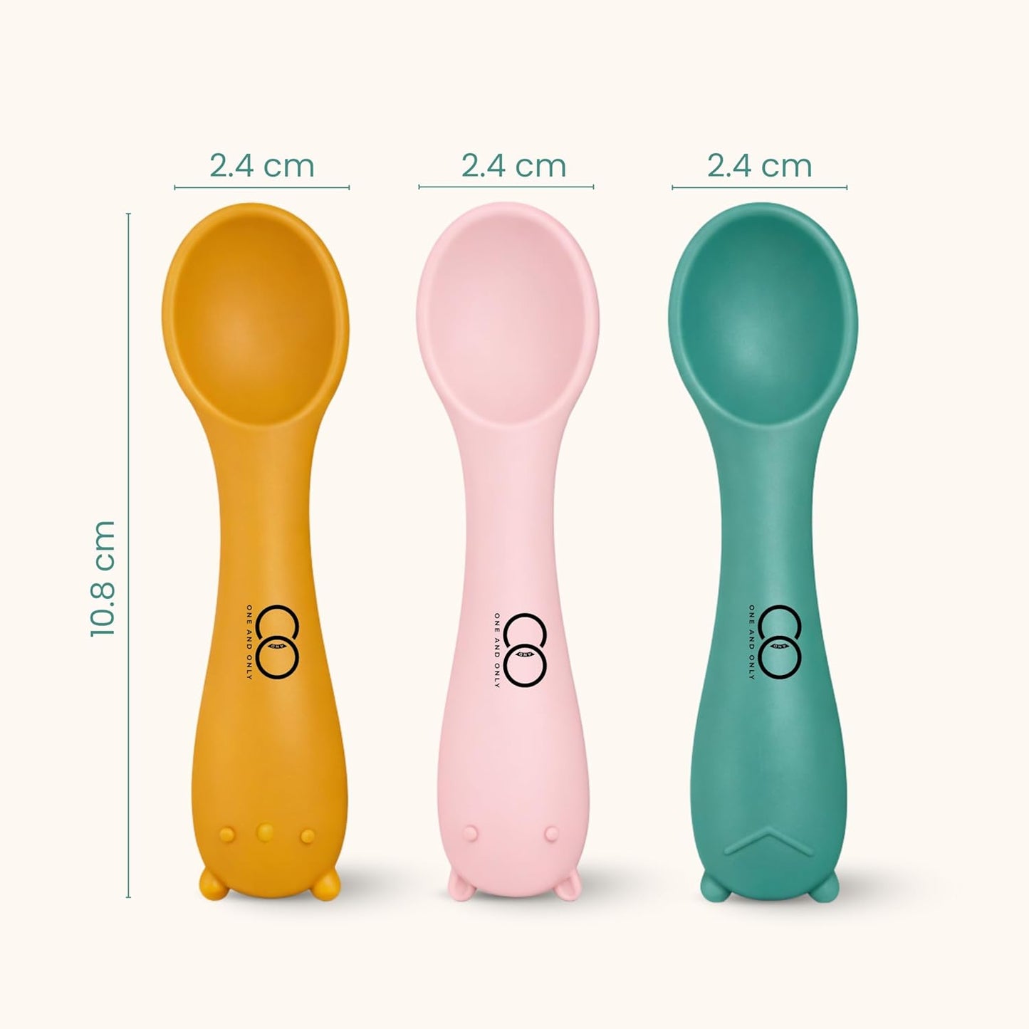 Baby Training Spoon Set, Multicolor-3 Silicone