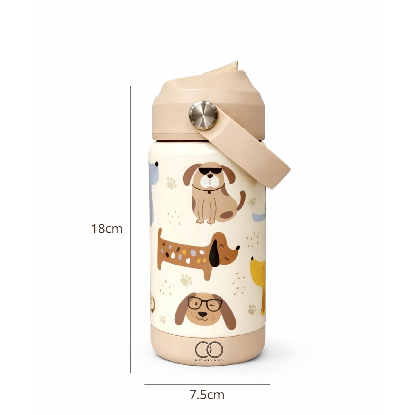 ONE AND ONLY Water Bottle Steel Cartoon Printed
