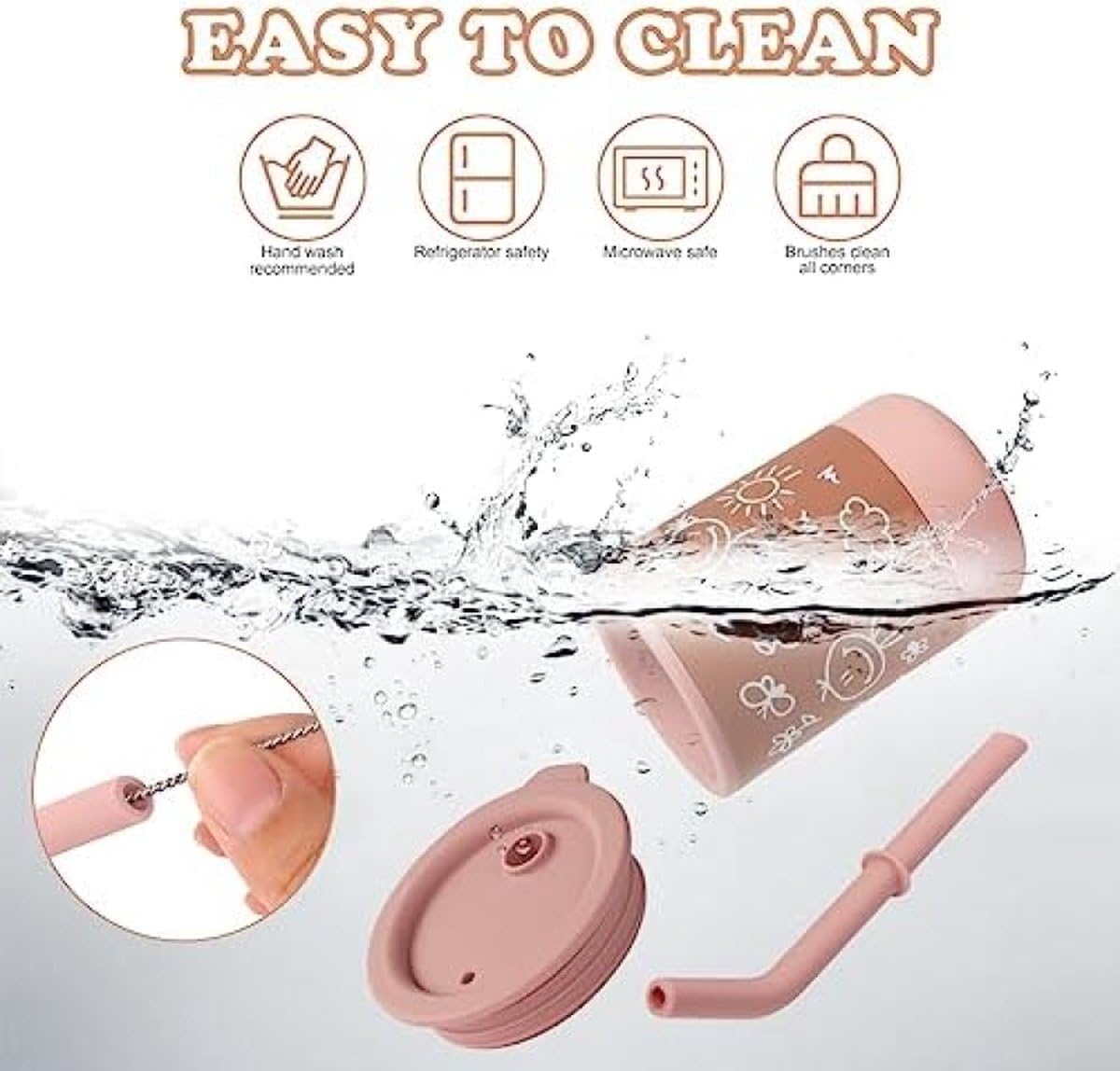 Baby Sipper Cup Silicone Sipper with Straw