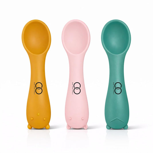 Baby Training Spoon Set, Multicolor-3 Silicone