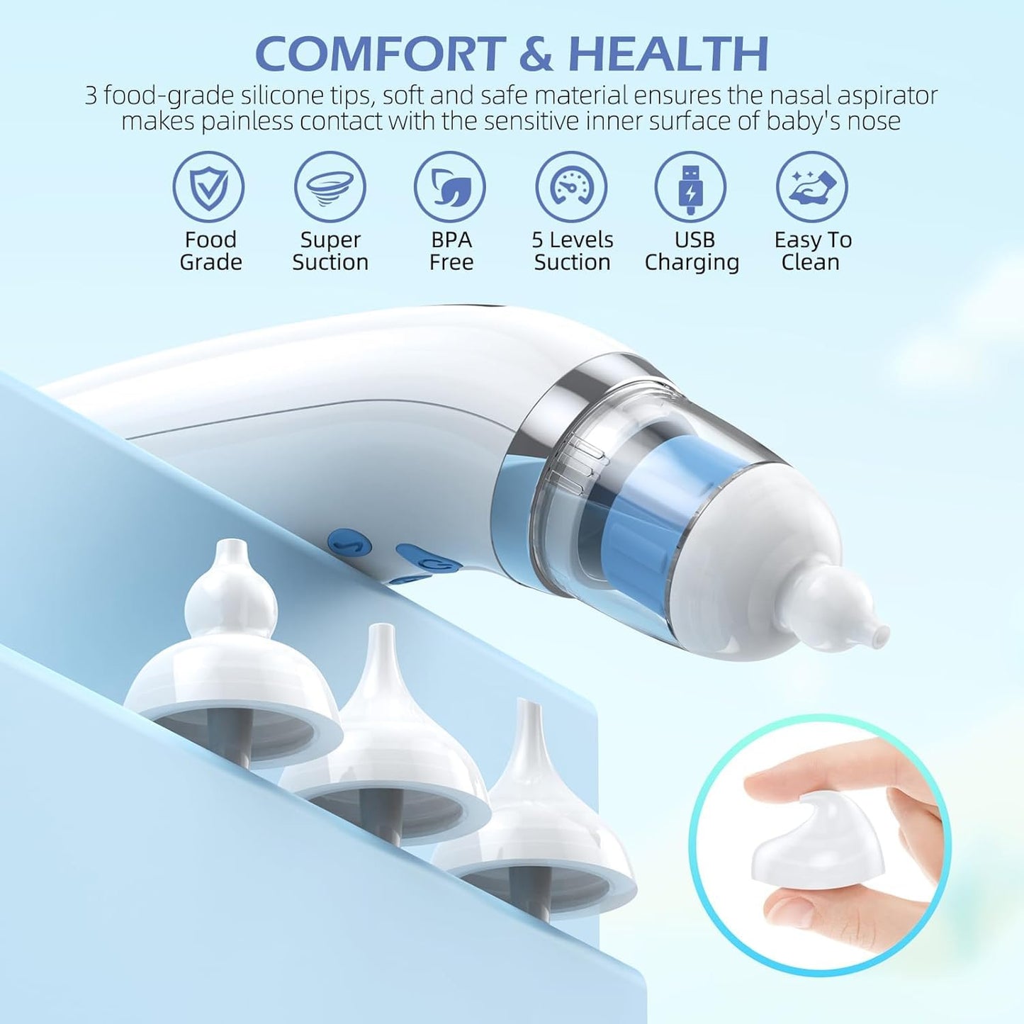 Nasal Aspirator Electric White Nose Cleaner