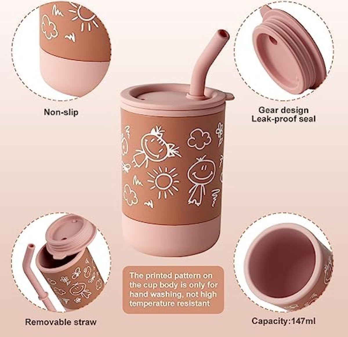 Baby Sipper Cup Silicone Sipper with Straw