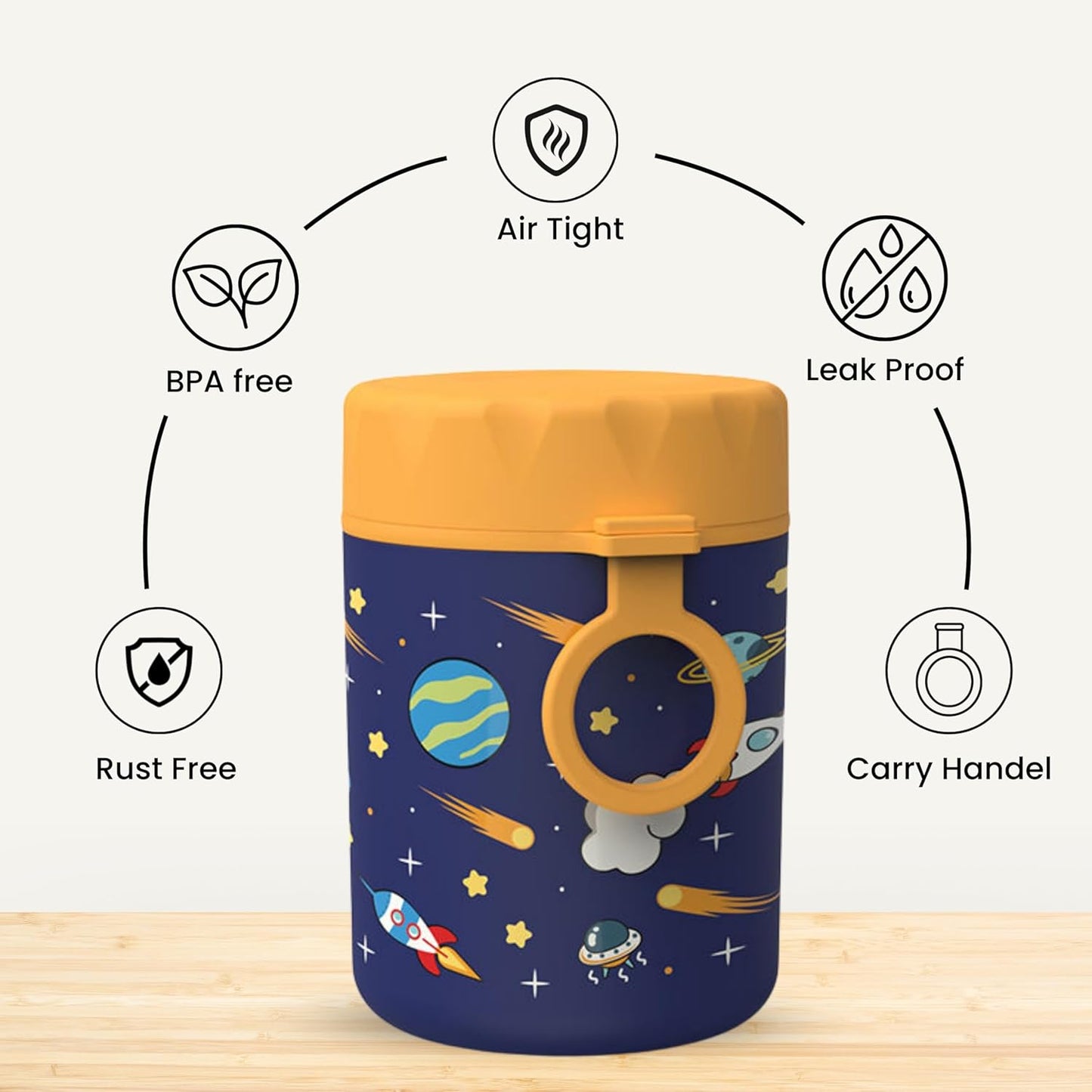 Space Explorer Printed Kids Lunch & Sipper Combo Set