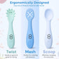 Baby Training Spoon Set, Multi 3 Silicone Spoon