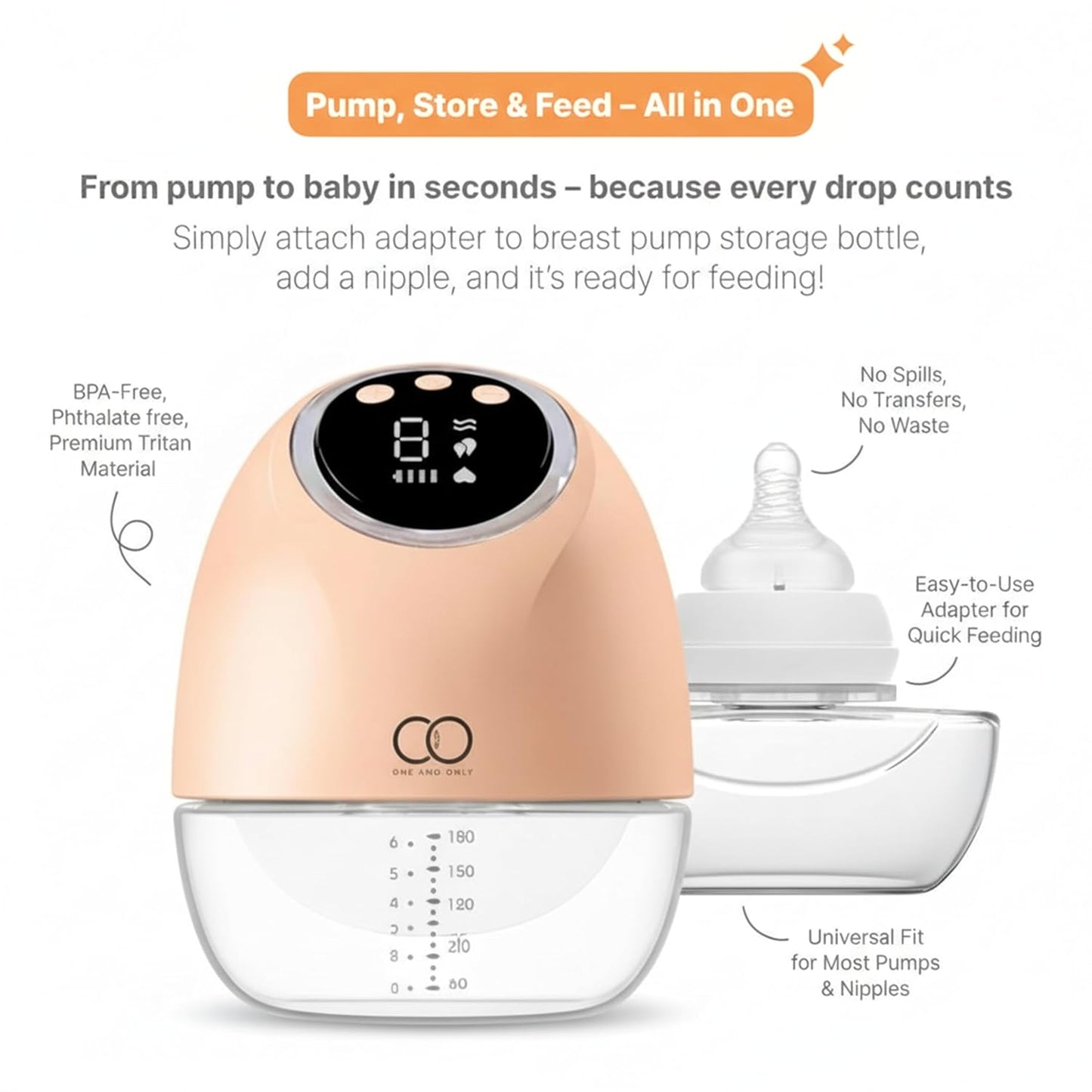 Wearable Breast Pump with Premium Storage Bag
