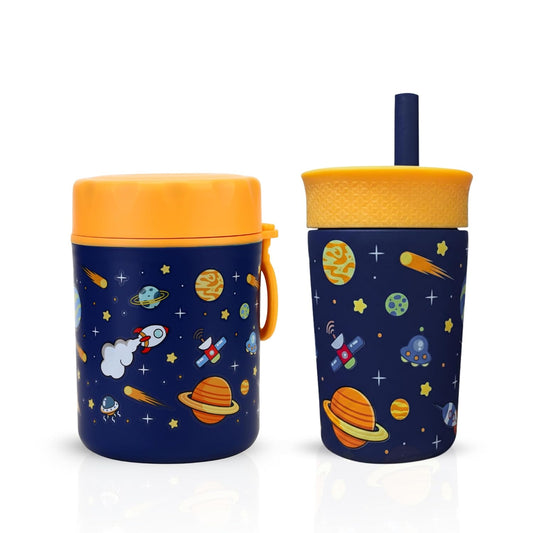 Space Explorer Printed Kids Lunch & Sipper Combo Set