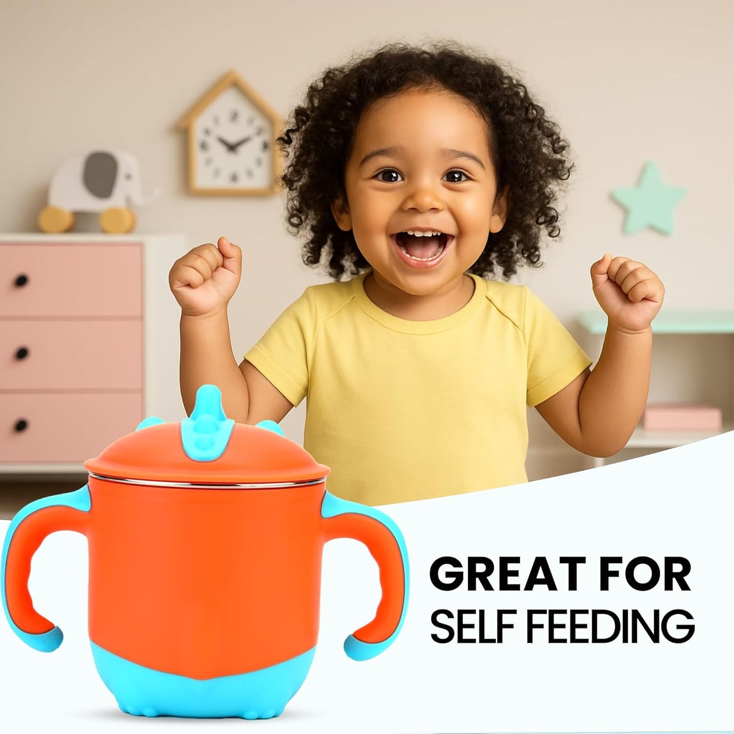 ONE AND ONLY Kids Stainless Steel Orange Sipper