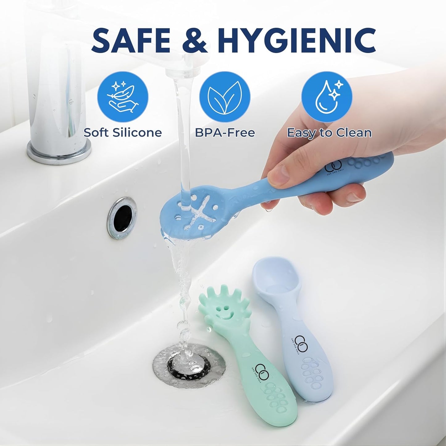 Baby Training Spoon Set, Multi 3 Silicone Spoon