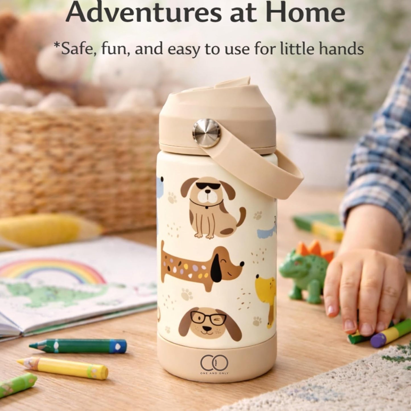 ONE AND ONLY Water Bottle Steel Cartoon Printed