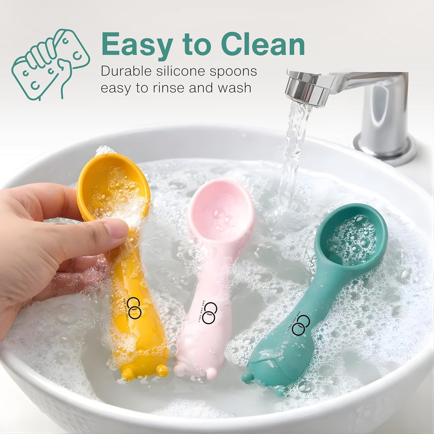 Baby Training Spoon Set, Multicolor-3 Silicone